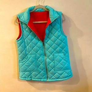 Turquoise/Hot Pink Reversible Quilted Women’s Vest